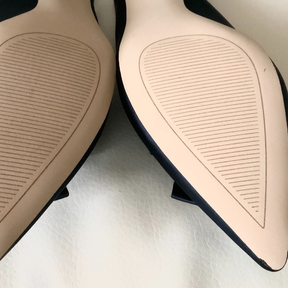 Cole Haan Ophelia Blue Satin Marine Heel Pump Mule - Picture 12 of 14